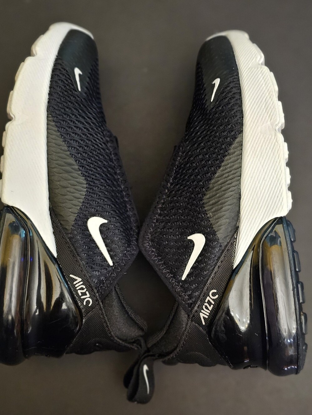 Nike Air Max 270 Black/ White Knit Sneakers. Little Kids Boys/Girls Size 12 - Picture 5 of 6